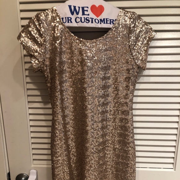 Backstage Gold Sequin Dress - Picture 2 of 4